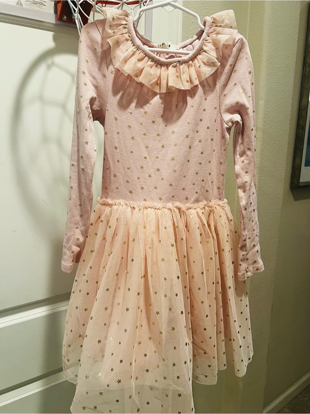 Mini Boden Pink and Gold Star Tulle Party Dress